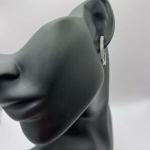 0.25 CT Natural Diamond Sterling Silver Hoop Earrings